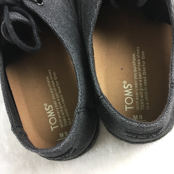 Toms Canvas Lace Up Shoes Size 9 - Picture 6 of 9